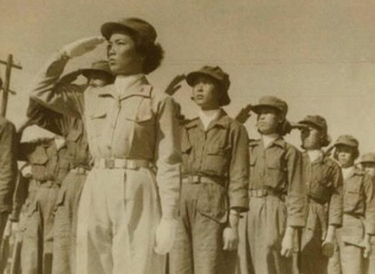 1950년 9월 여자의용군교육대창설 당시 모습. [사진=국가보훈처]